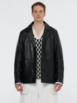 Outlet Leather blazer jacket Jackets & Coats