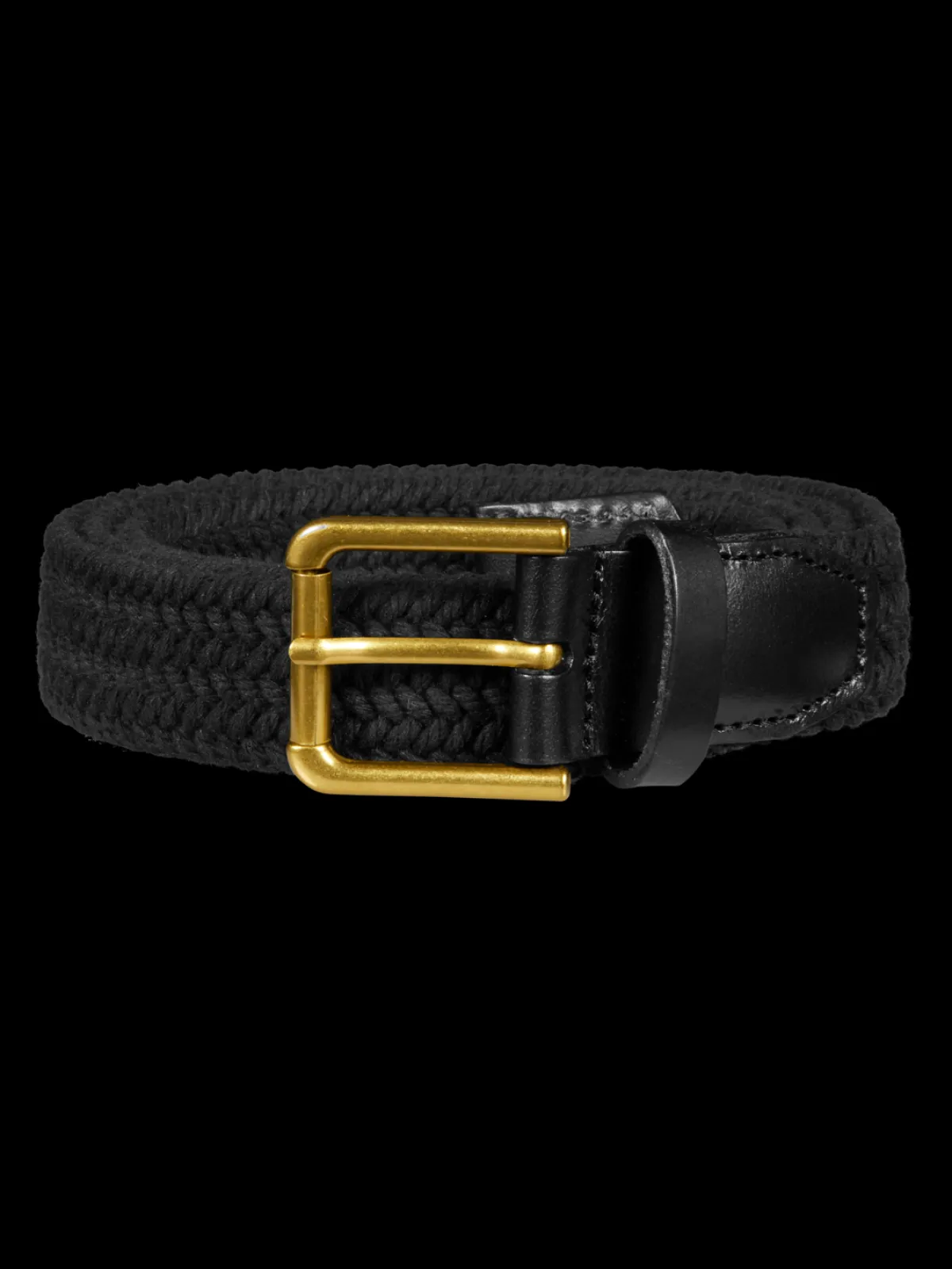 Hot Leather trimmed canvas cord belt Leather Accessories