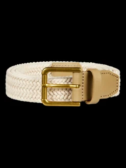 Hot Leather trimmed canvas cord belt Leather Accessories