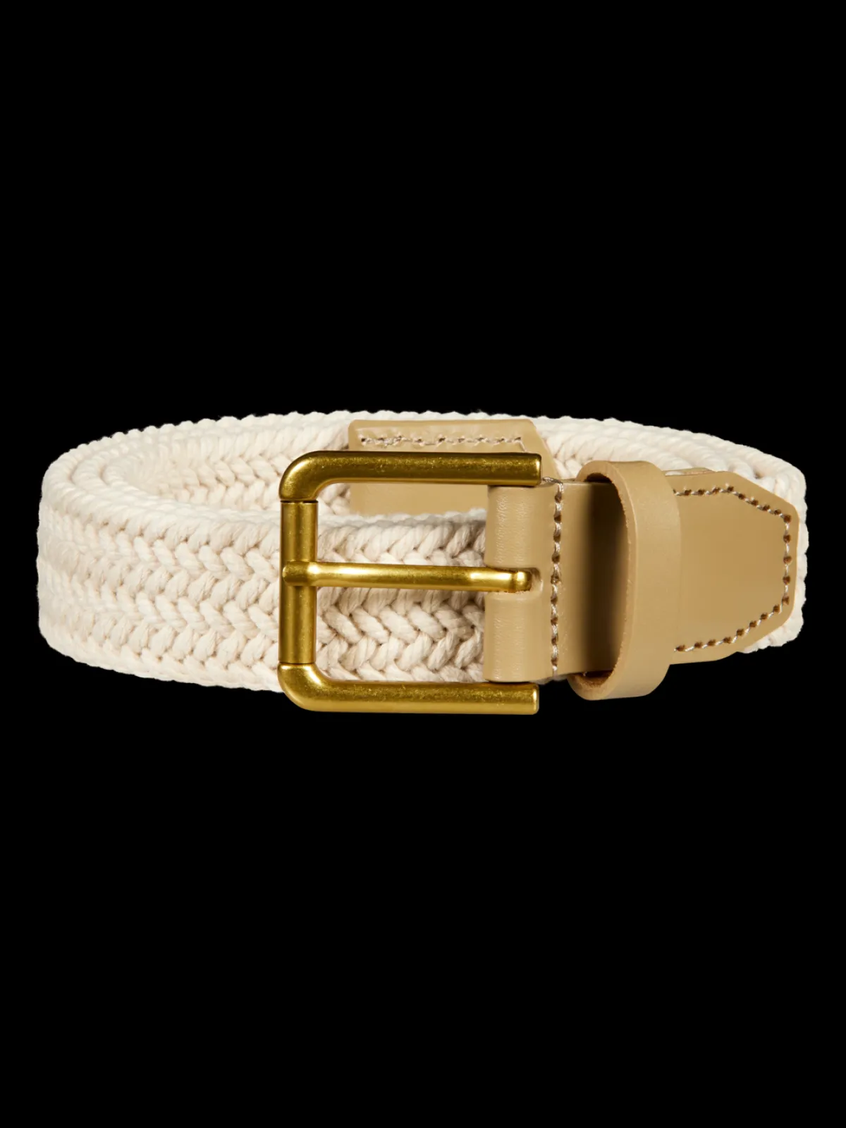 Hot Leather trimmed canvas cord belt Leather Accessories