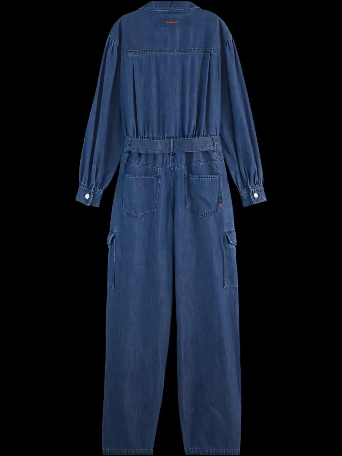 Fashion LIGHTWEIGHT DENIM JUMPSUIT IN DARK WASH WITH TONAL DETAILING Women Dresses & Jumpsuits