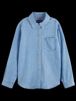 Online LONG SLEEVE SHIRT WITH ONE POCKET - WASHED INDIGO Women Tops & T-shirts