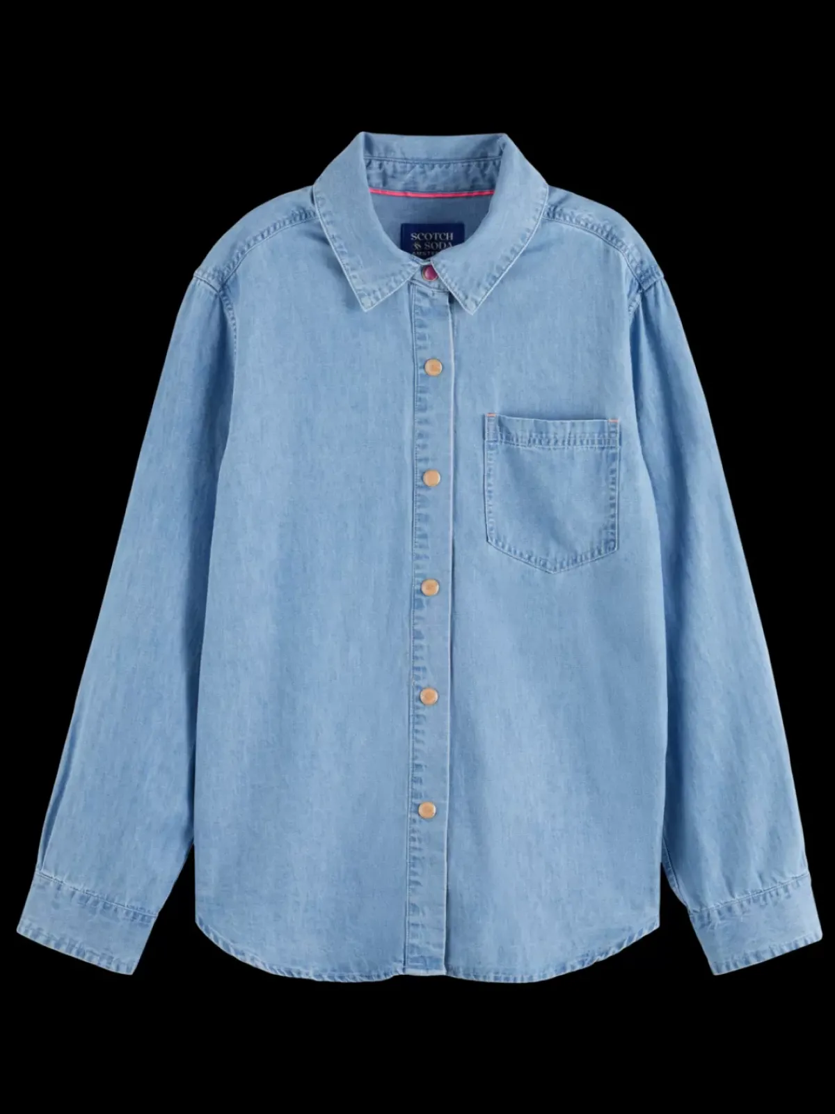 Online LONG SLEEVE SHIRT WITH ONE POCKET - WASHED INDIGO Women Tops & T-shirts