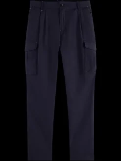 Clearance LOOSE TAPERED PLEATED COTTON/TENCEL CARGO Pants