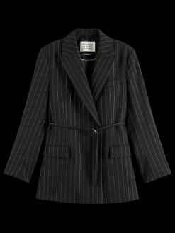 Fashion LUREX PINSTRIPE DB BLAZER Women Blazers