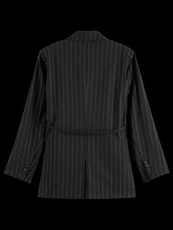 Fashion LUREX PINSTRIPE DB BLAZER Women Blazers