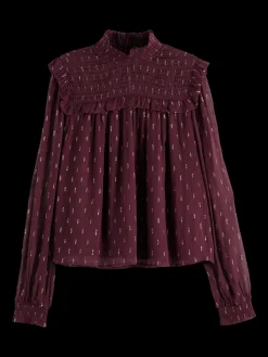 Fashion LUREX SMOCK TOP Women Blouses & Shirts