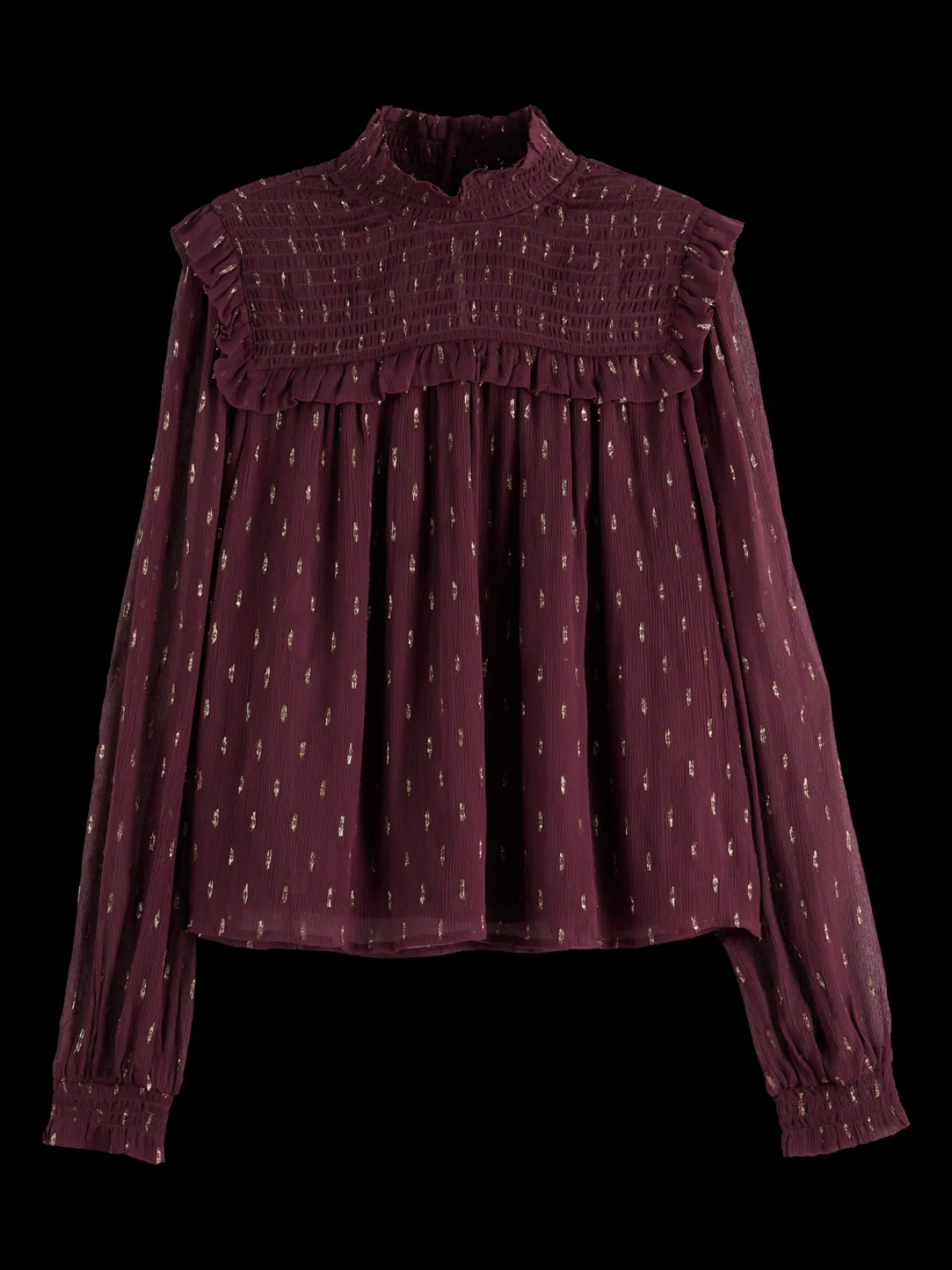 Fashion LUREX SMOCK TOP Women Blouses & Shirts