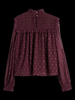 Fashion LUREX SMOCK TOP Women Blouses & Shirts