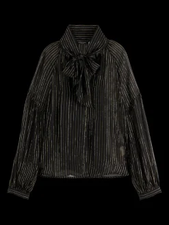 Best LUREX TOP WITH BOW NECK Women Blouses & Shirts