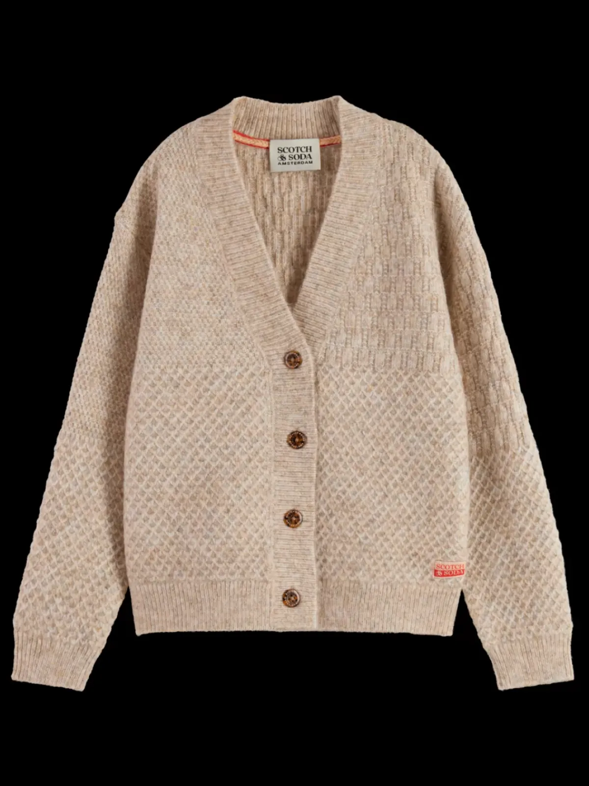 Online MELANGE BLOCKED CARDIGAN Kids Knitwear