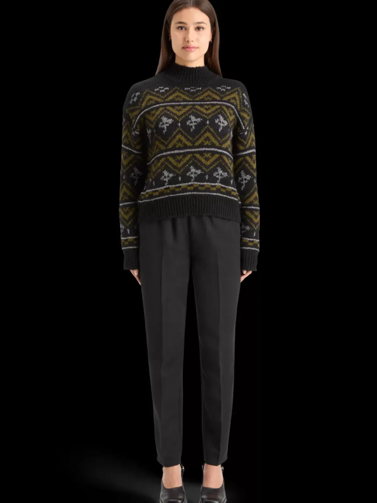 Hot METALLIC FAIR ISLE PULLOVER Women Knitwear