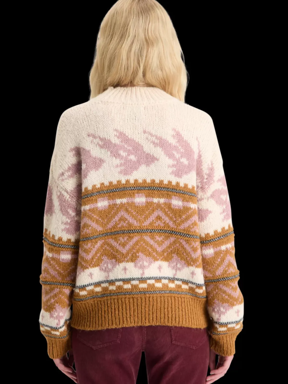 Hot METALLIC FAIR ISLE PULLOVER Women Knitwear