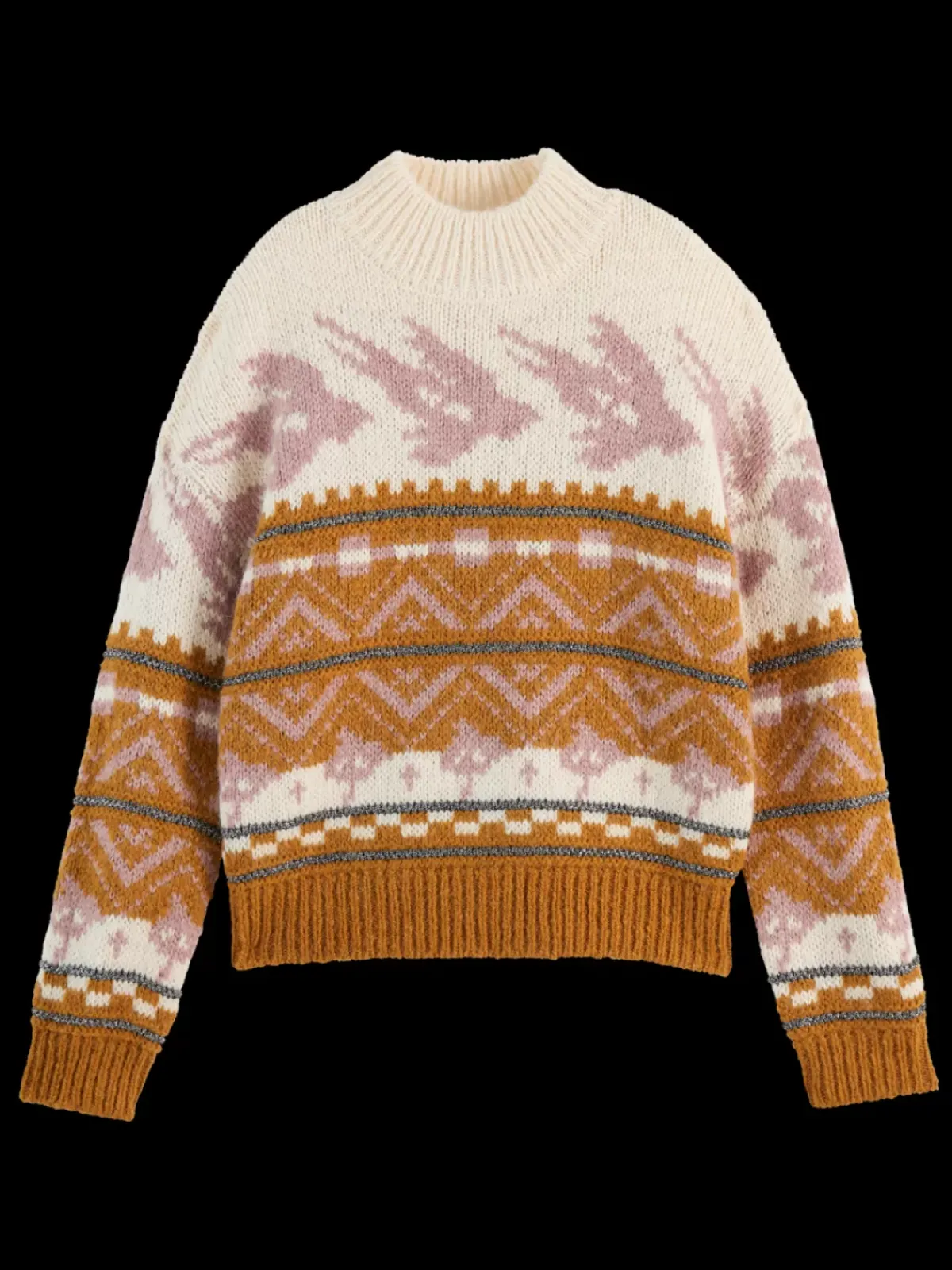 Hot METALLIC FAIR ISLE PULLOVER Women Knitwear
