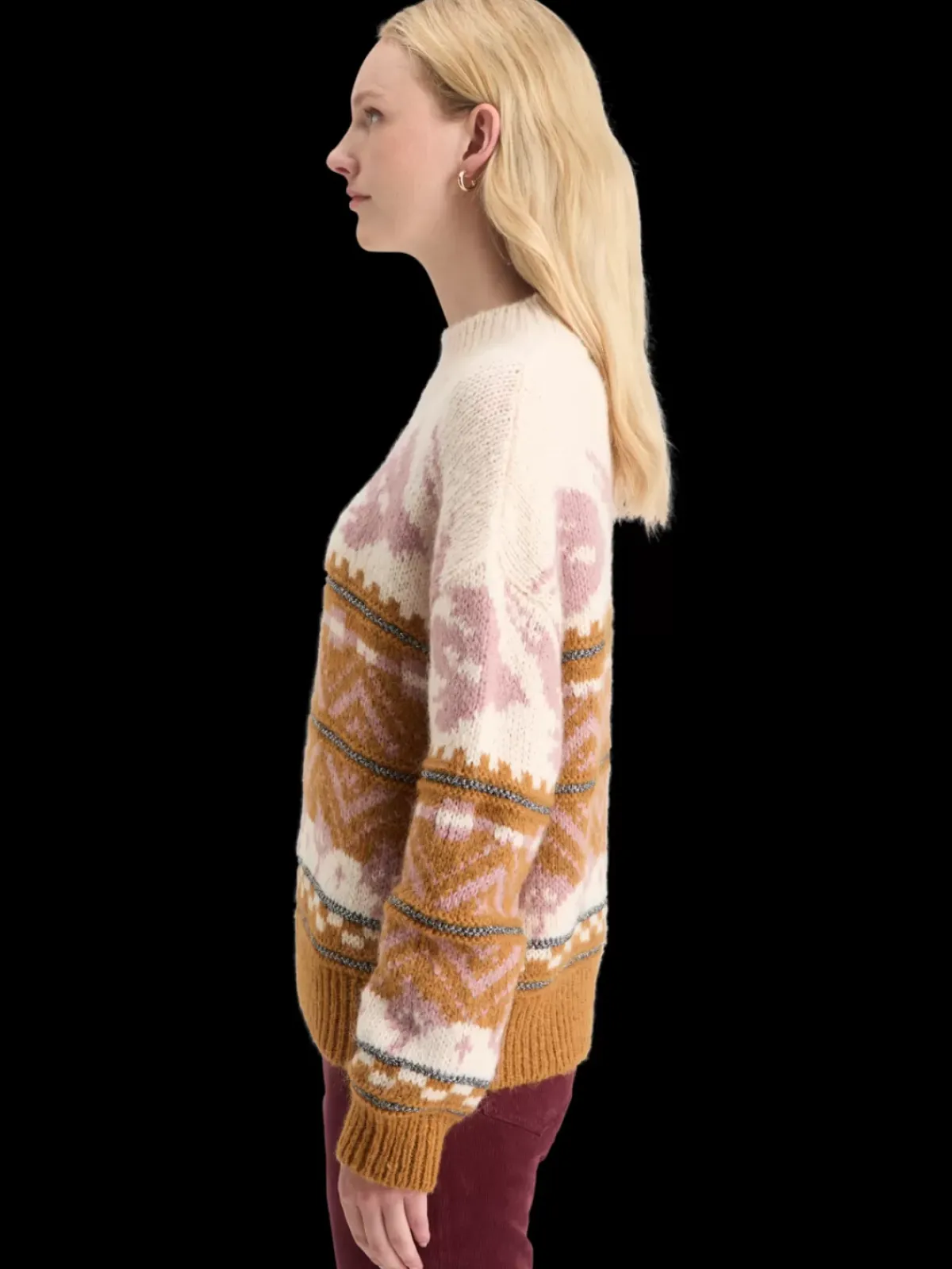 Hot METALLIC FAIR ISLE PULLOVER Women Knitwear