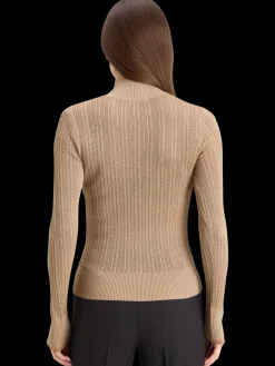Outlet METALLIC POINTELLE FITTED PULLOVER Women Sweatshirts & Hoodies