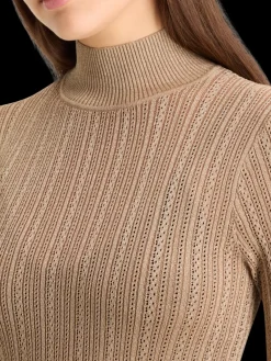Outlet METALLIC POINTELLE FITTED PULLOVER Women Sweatshirts & Hoodies