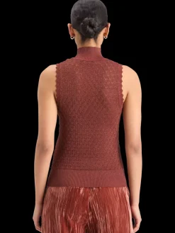 Best METALLIC POINTELLE KNITTED TANK Women Tops & T-shirts