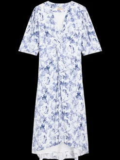 Fashion MIDI WRAP DRESS WITH KNOT DETAIL Women Dresses & Jumpsuits