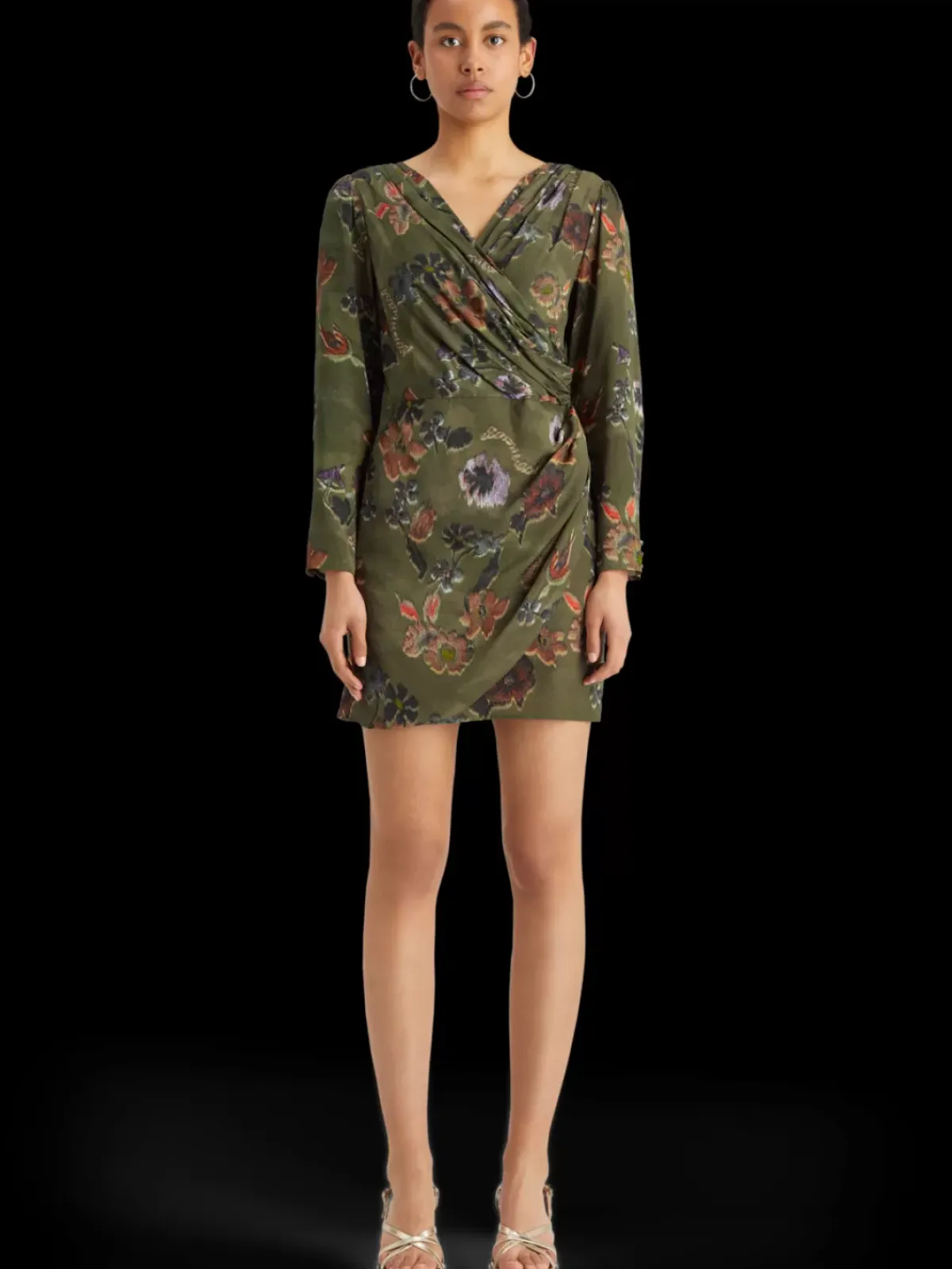 Hot Mini viscose jacquard wrap dress Women Dresses & Jumpsuits