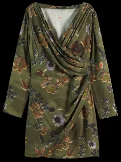 Hot Mini viscose jacquard wrap dress Women Dresses & Jumpsuits
