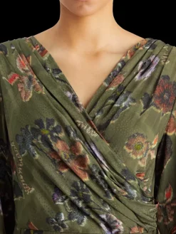 Hot Mini viscose jacquard wrap dress Women Dresses & Jumpsuits
