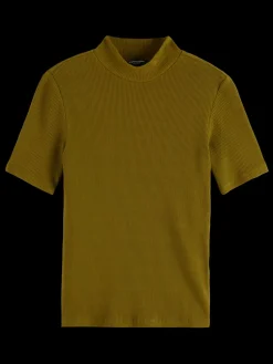 Clearance MOCK NECK RIB T-SHIRT Women Tops & T-shirts