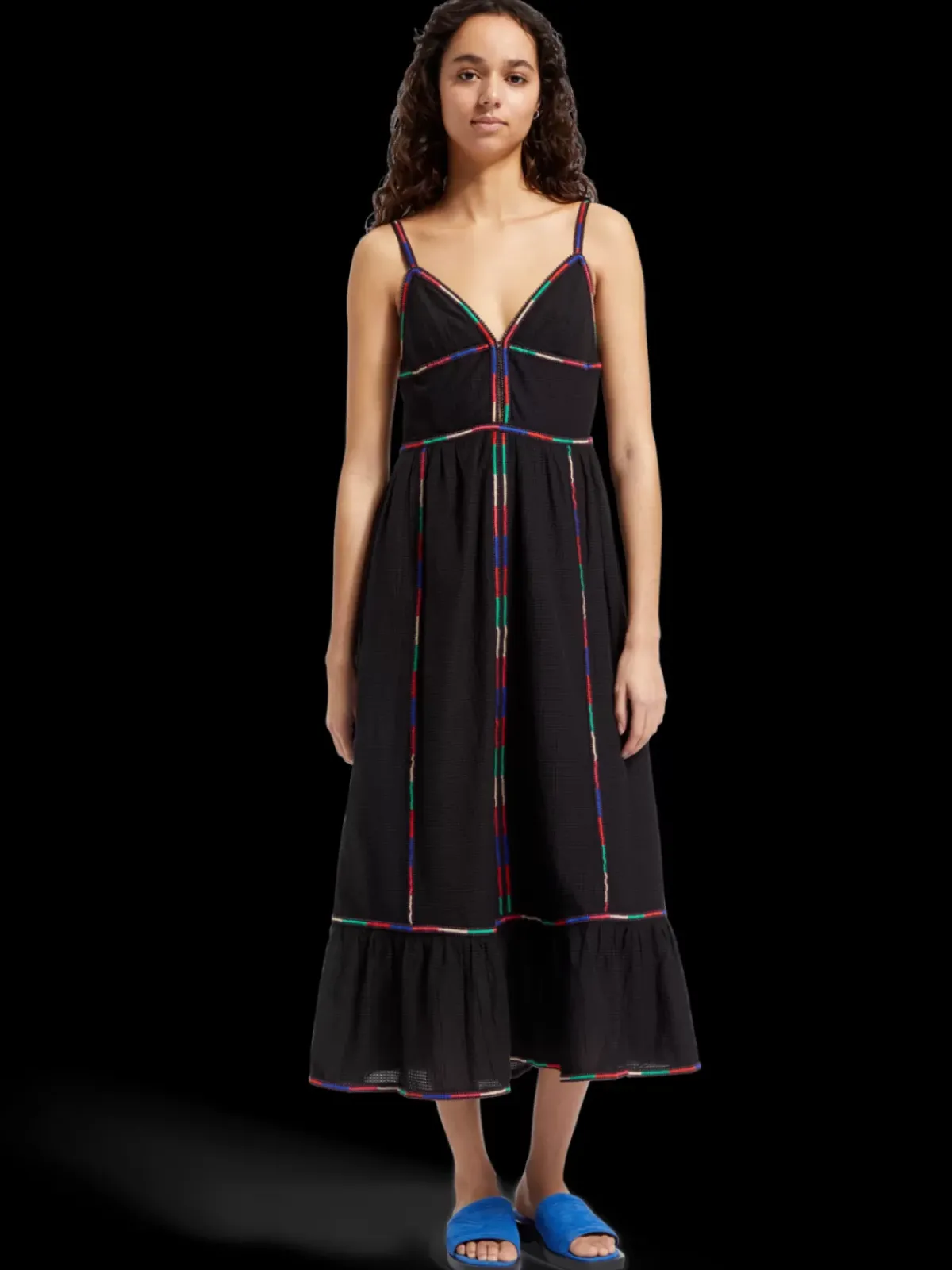 Clearance MULTICOLOR EMBROIDERY MAXI DRESS Women Dresses & Jumpsuits