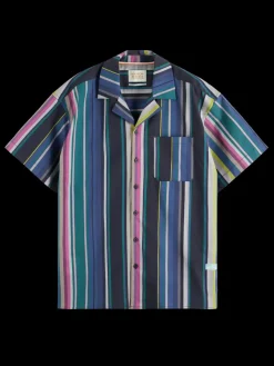 Outlet Multicolour striped fine cotton poplin hawaii shirt Shirts
