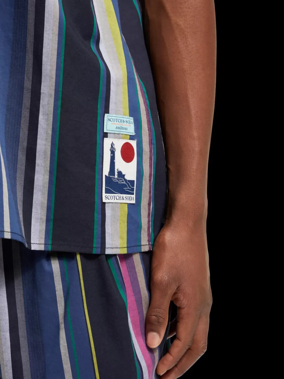 Outlet Multicolour striped fine cotton poplin hawaii shirt Shirts