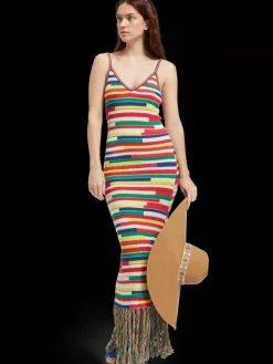 Online MULTICOLOURED INTARSIA KNITTED DRESS Women Dresses & Jumpsuits