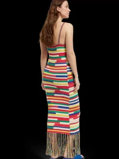 Online MULTICOLOURED INTARSIA KNITTED DRESS Women Dresses & Jumpsuits