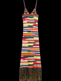Online MULTICOLOURED INTARSIA KNITTED DRESS Women Dresses & Jumpsuits