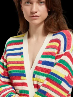 New MULTICOLOURED INTARSIA KNITTED CARDIGAN Women Sweatshirts & Hoodies