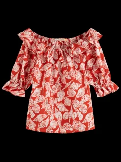 Hot OFF SHOULDER TOP WITH RUFFLES Women Tops & T-shirts