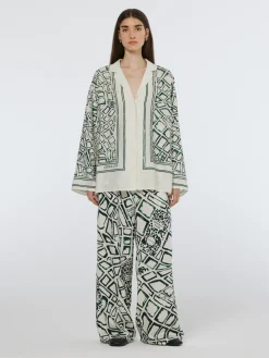 Sale Oversized Placed Print Shirt Women Blouses & Shirts