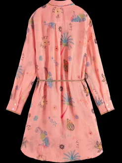 Clearance OVERSIZED SHIRT DRESS WITH MULTICOLOR EMBROIDERY Women Dresses & Jumpsuits