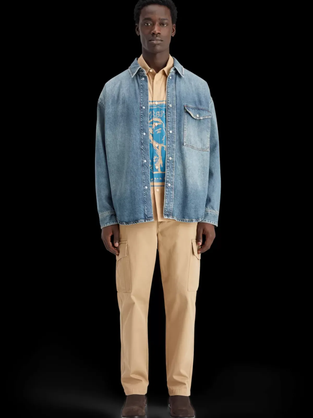 Clearance Oversized washed denim shirt - frisco nights Shirts