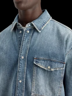 Clearance Oversized washed denim shirt - frisco nights Shirts