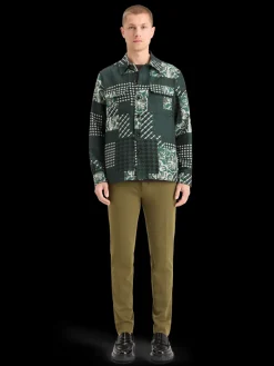 Fashion PATCHWORK JACQUARD OVERSHIRT Jackets & Coats
