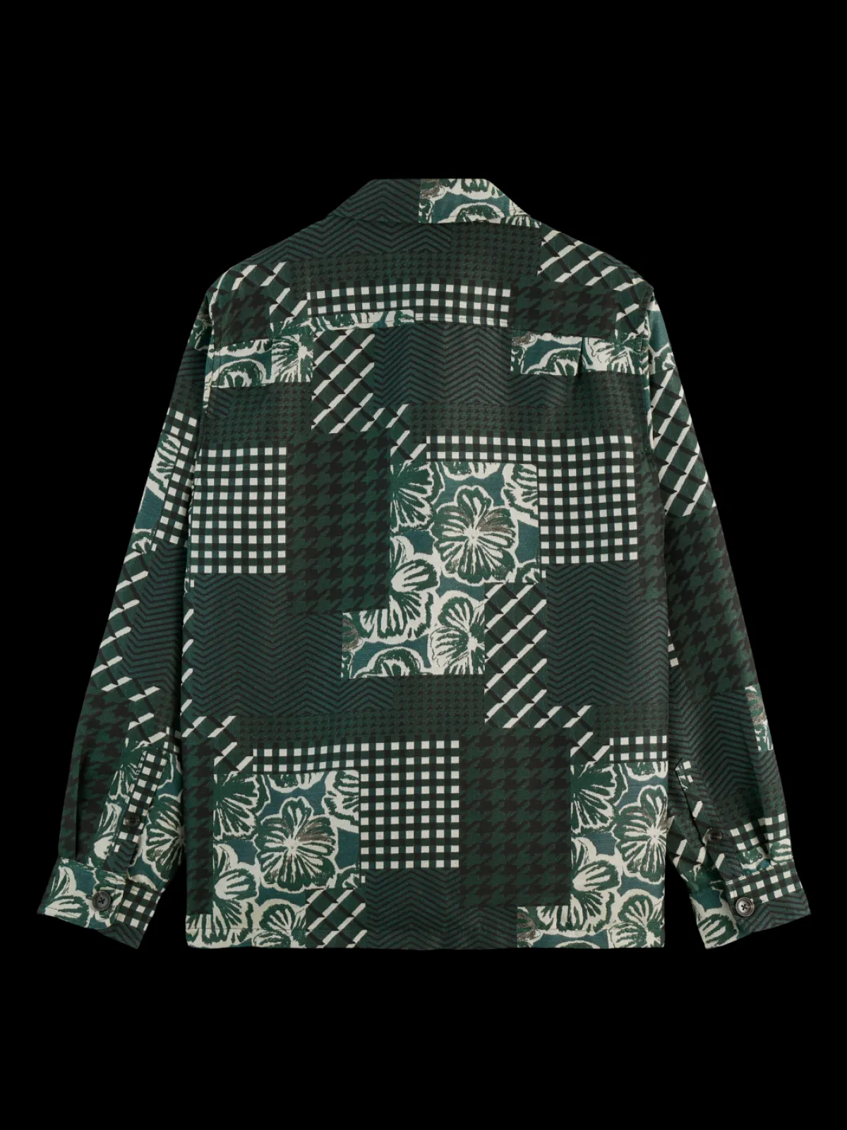 Fashion PATCHWORK JACQUARD OVERSHIRT Jackets & Coats