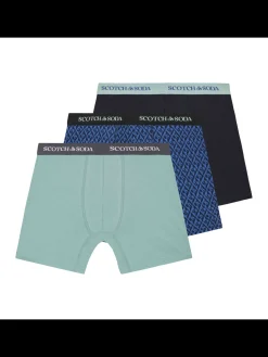 Clearance 3PK MENS COTTON STRETCH BOXER BRIEF UNDERWEAR - 2 SOLIDS & 1 PRINT Underwear & Socks