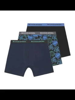 Clearance 3PK MENS COTTON STRETCH BOXER BRIEF UNDERWEAR - 2 SOLIDS & 1 PRINT Underwear & Socks