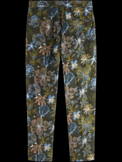 New Pleated loose tapered  printed velvet jogger Pants
