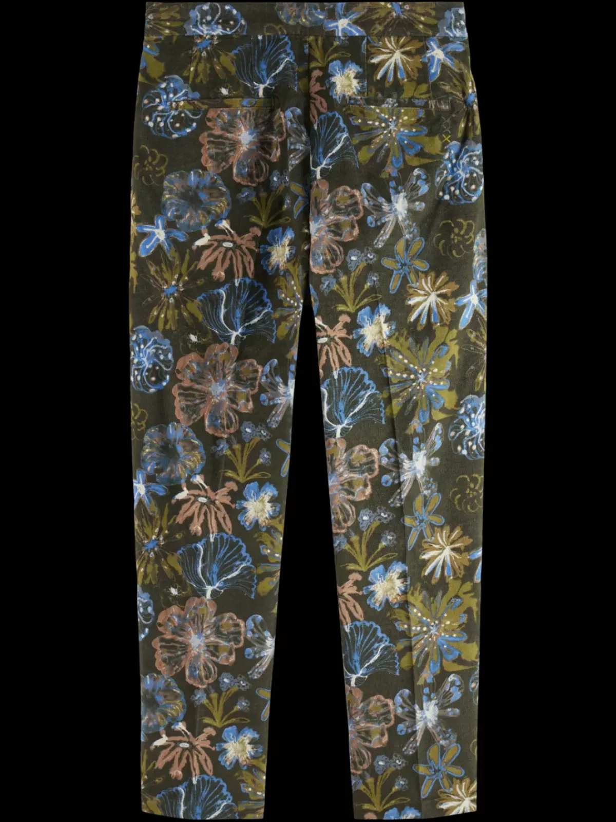 New Pleated loose tapered printed velvet jogger Pants