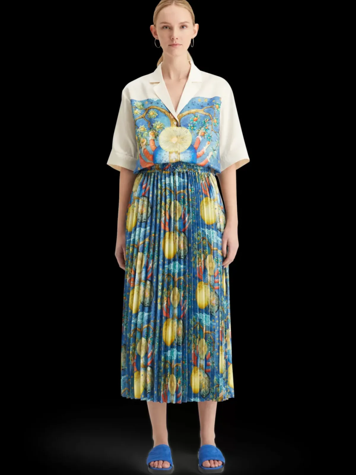 Outlet PLEATED PRINTED SKIRT EMBASSY OF THE FREE MIND PRINT Women Skirts & Shorts