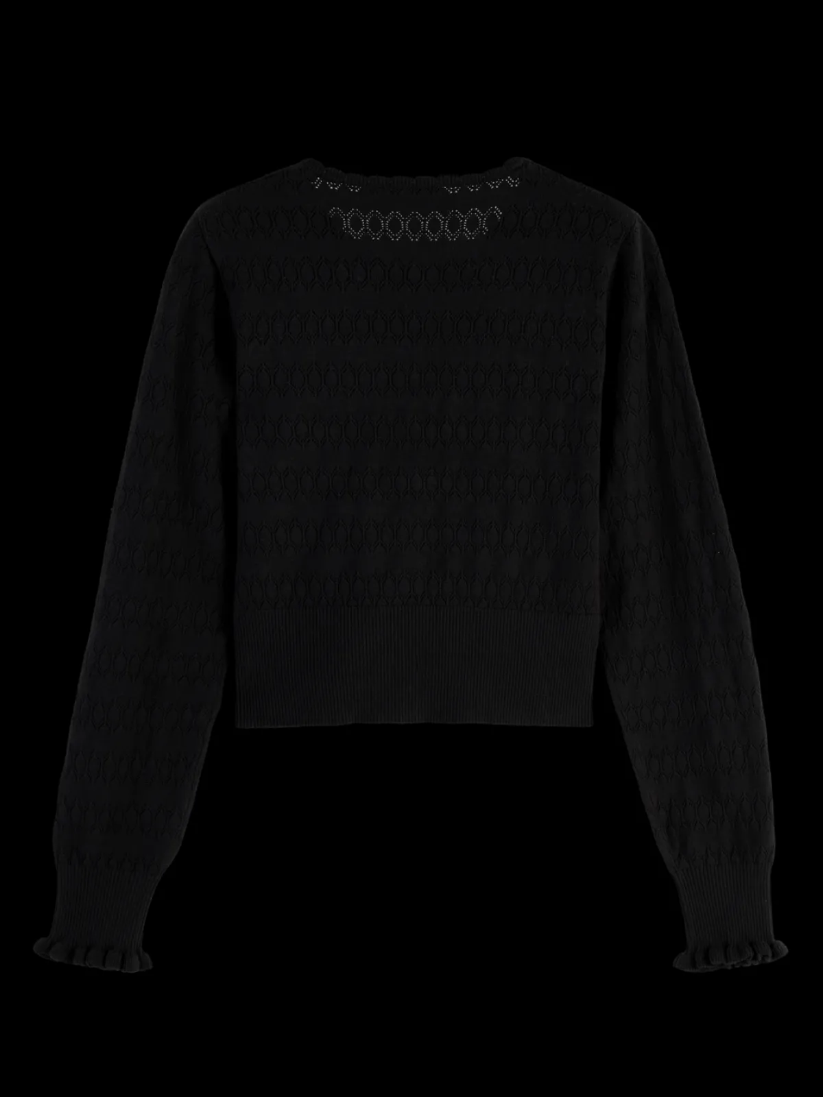 New Pointelle crew neck cardigan Women Knitwear