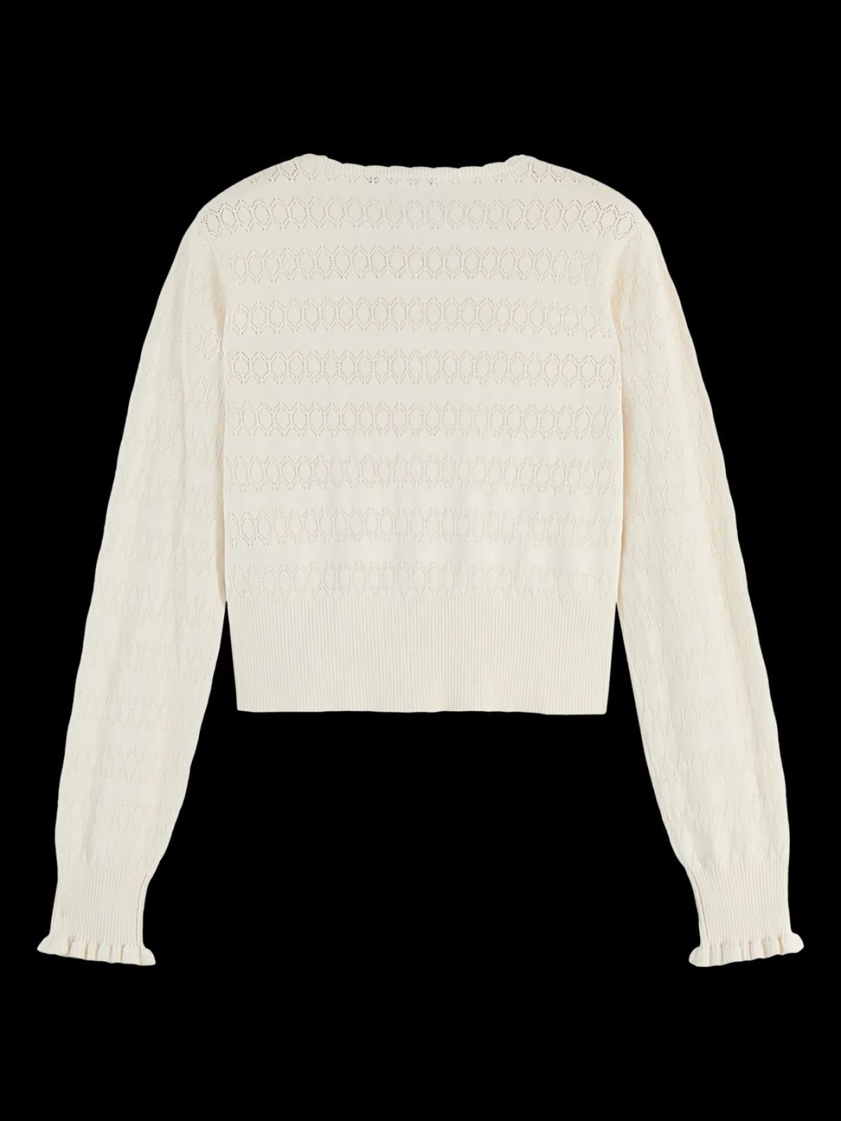 New Pointelle crew neck cardigan Women Knitwear