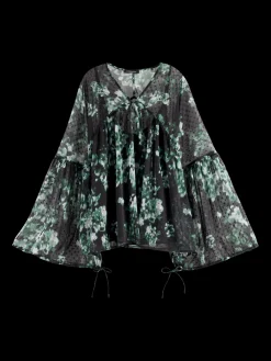 Discount Printed Fil Coupe Top Women Blouses & Shirts