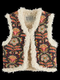 New PRINTED GILET WITH FAUX FUR Kids Blazers & Gilets